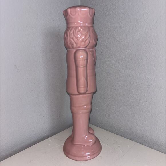 Cupcakes and Cashmere Nutcracker Pink Glazed Iridescent Ceramic Christmas NEW - Picture 4 of 4